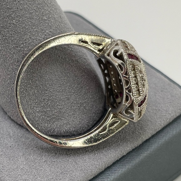 Prime Art & Jewel Art Deco Pink/Red Cubic Zirconia Ring Size 9 - Picture 10 of 12